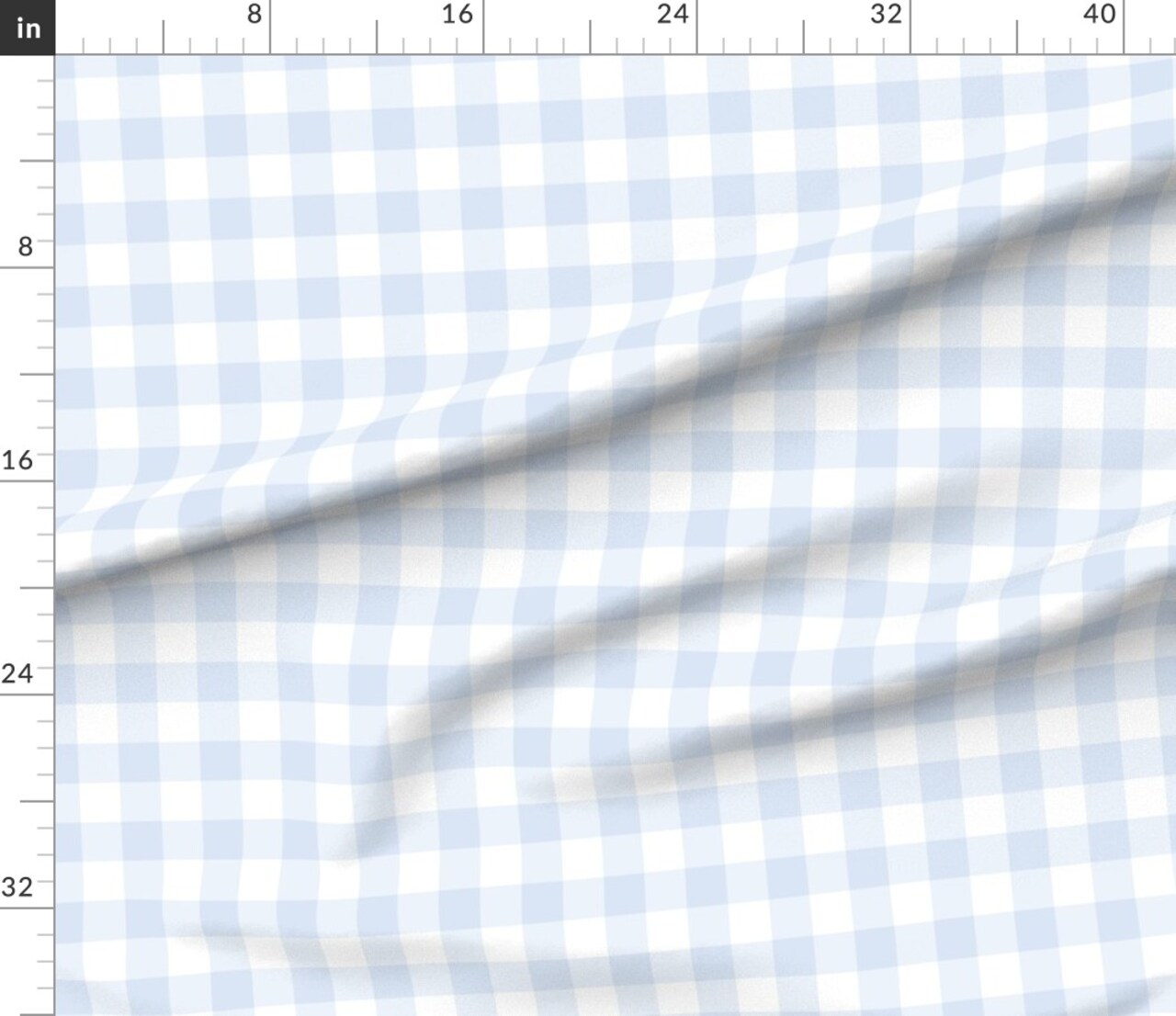 Light Blue Plaid Buffalo Check Pastel Blue Baby White Cottagecore Country Plaid Farmhouse Custom Printed Fabric by Spoonflower Various Fabrics by the Yard or Fat Quarter